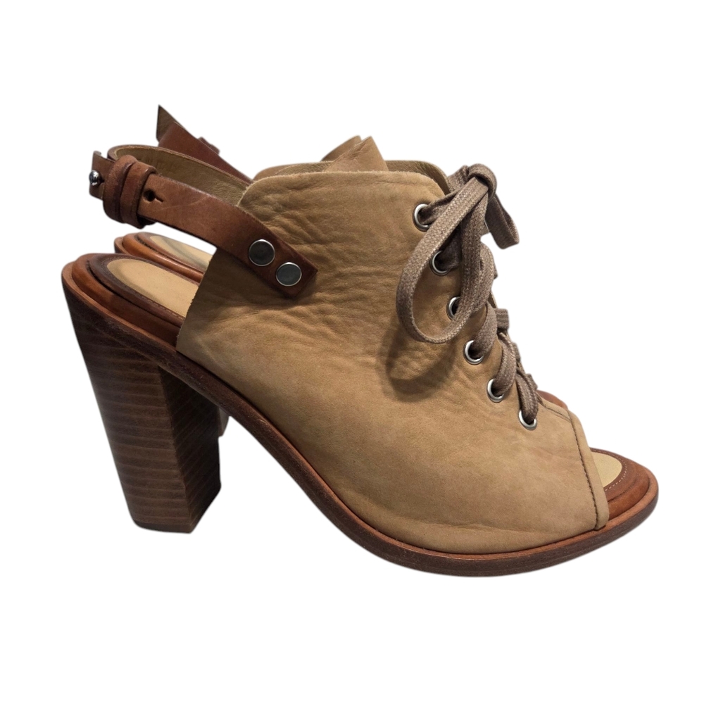 Rag & Bone Trafford Lace Up Peep Toe Bootie-Camel Size 39.5/9.5